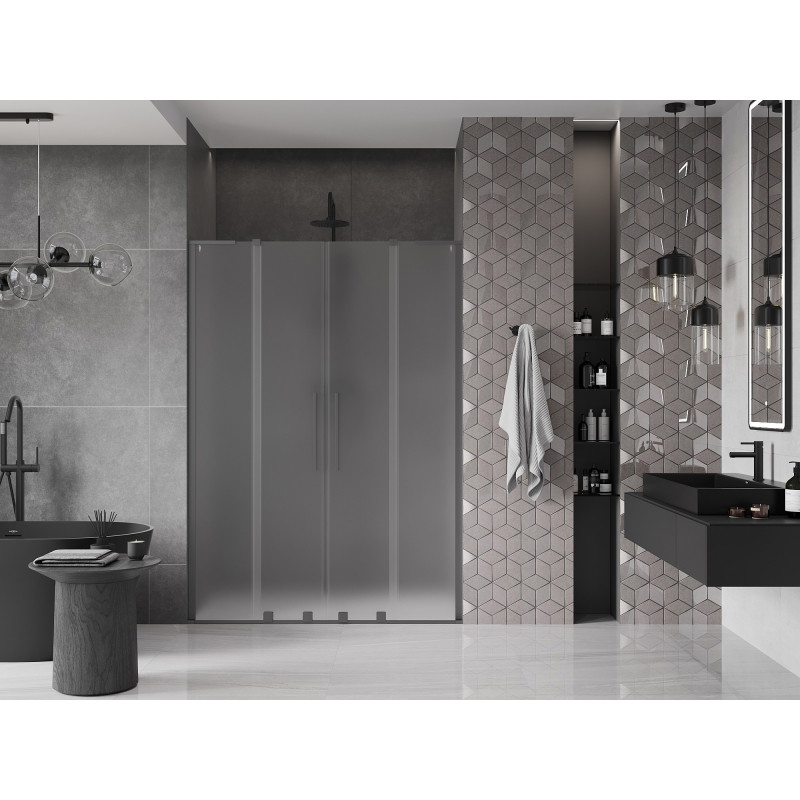 Mexen Velar L Duo lükanduvad duššuks 150 cm, härmas, püssmetall - 871-150-003-32-95