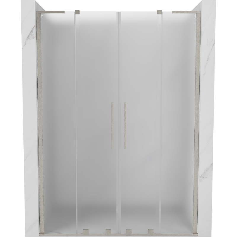 Mexen Velar L Duo porte doccia scorrevoli 150 cm, brina, nichel spazzolato - 871-150-003-32-97