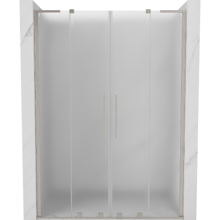 Mexen Velar L Duo portes de douche coulissantes 160 cm, verre dépoli, nickel brossé - 871-160-003-32-97