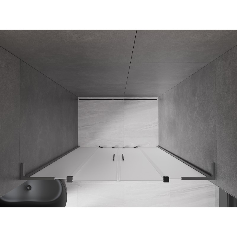 Mexen Velar L Duo drzwi prysznicowe rozsuwane 150 cm, szron, gun metal - 871-150-003-32-95