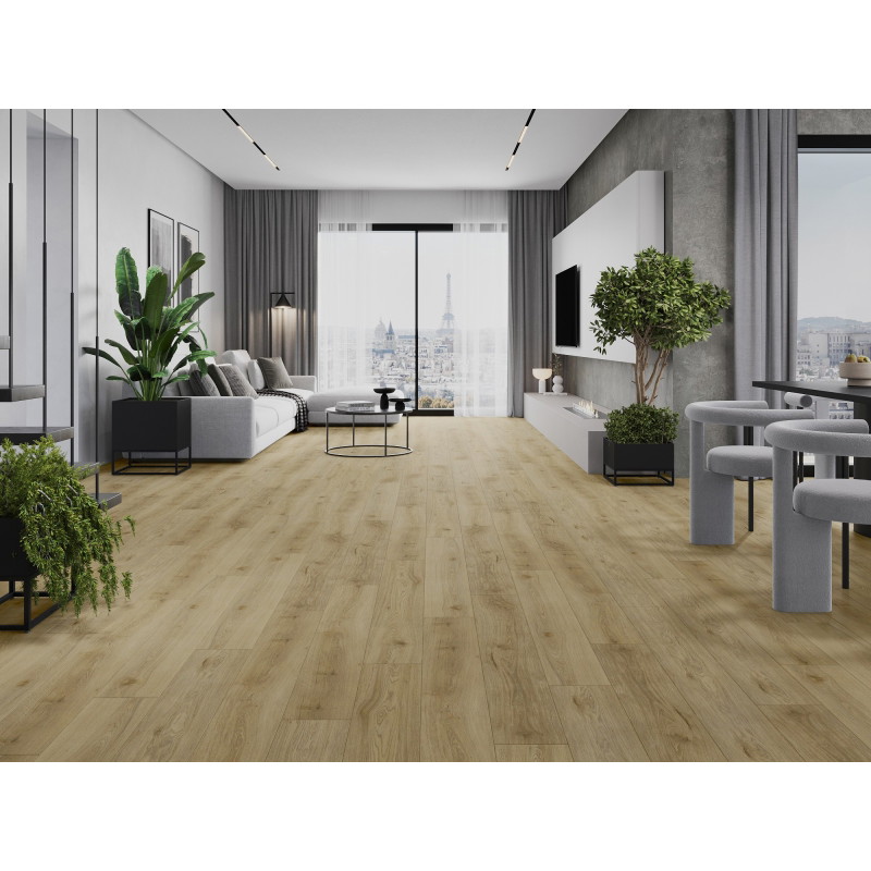 Mexen Charter Oak δείγμα πάνελ βινυλίου SPC 6,5 mm, υπόστρωμα IXPE 1,5 mm, 4 V-Φούγκα,