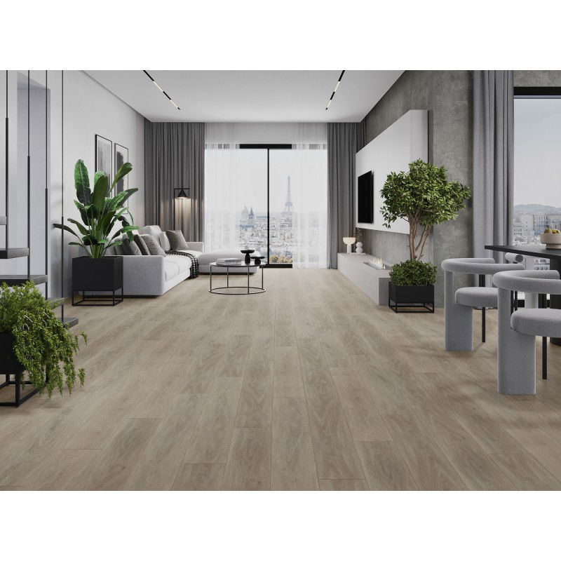 Mexen Parkland campione di pannelli in vinile 1240 x 182 mm SPC 6,5 mm, sottostrato IXPE 1,5 mm, 4 V-Fuga, Rovere - F1024-S