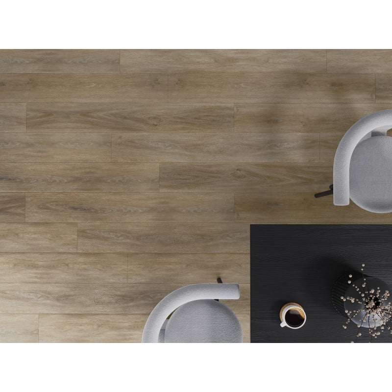 Mexen Palermo sample SPC vinyl panel 6.5 mm, IXPE underlay 1.5 mm, 4 V-Groove, Oak - F1025-S