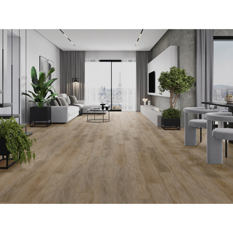 Mexen Palermo vzorec vinilnih plošč SPC 6,5 mm, IXPE podloga 1,5 mm, 4 V-reže, Hrast - F1025-S