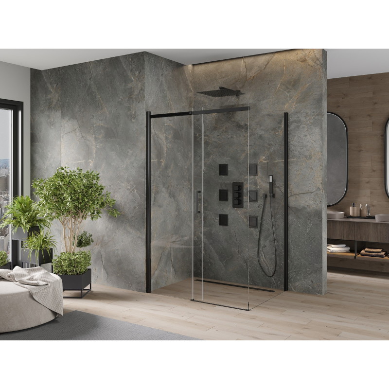 Mexen Omega klizna tuš kabina 120 x 90 cm, prozirna, crna - 825-120-090-70-00