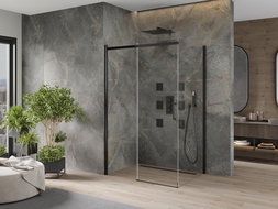 Mexen Omega Duschkabine Schiebetür 120 x 90 cm, transparent, schwarz - 825-120-090-70-00