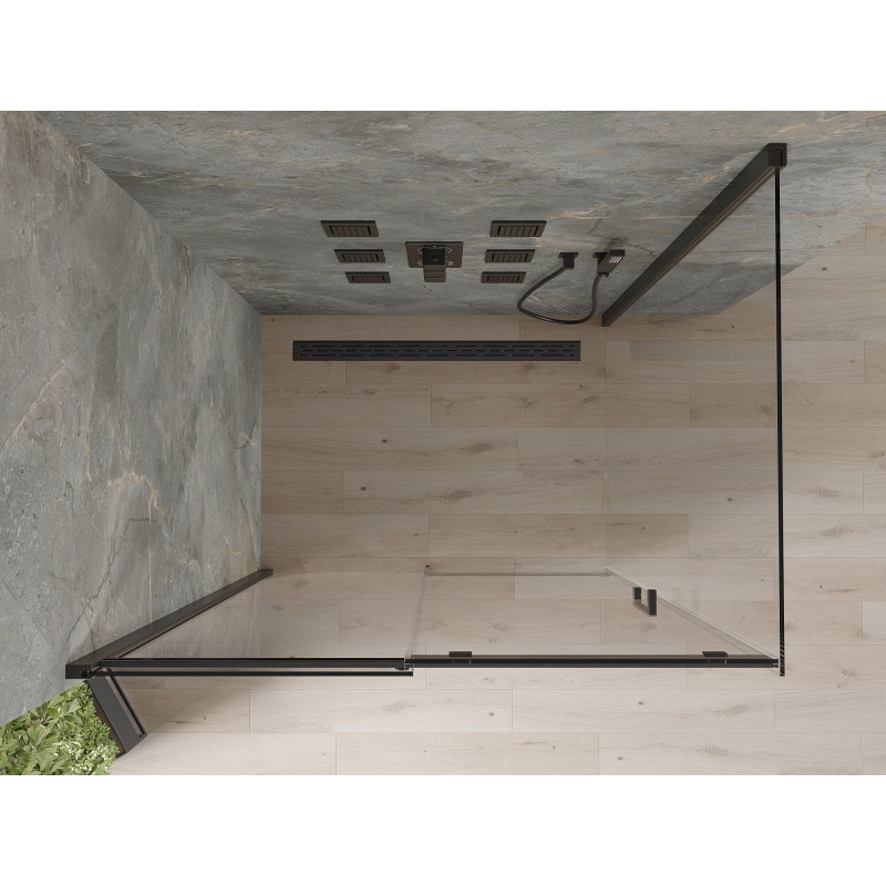 Mexen Omega klizna tuš kabina 120 x 90 cm, prozirna, crna - 825-120-090-70-00