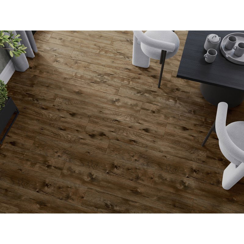 Mexen Orange Beach Muster von Vinylplatten 1240 x 182 mm SPC 6,5 mm, IXPE Unterlage 1,5 mm, 4 V-Fuge, Nussbaum - F1028-S