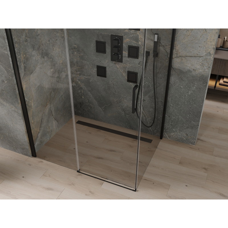 Mexen Omega klizna tuš kabina 120 x 90 cm, prozirna, crna - 825-120-090-70-00