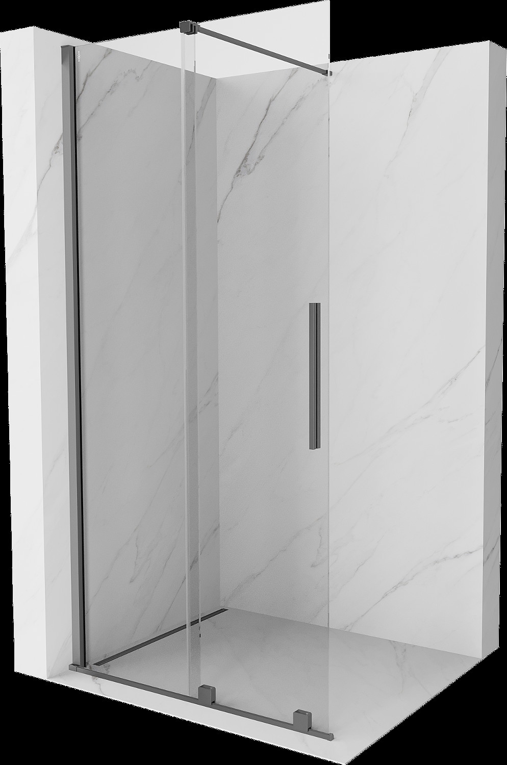 Mexen Velar ścianka prysznicowa rozsuwana Walk-in 75 x 200 cm, transparent 8 mm, gun metal - 871-075-000-03-95