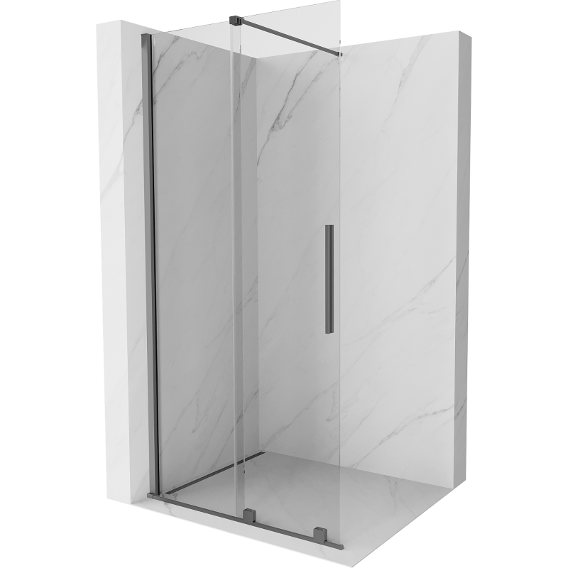 Mexen Velar sliding shower wall Walk-in 110 x 200 cm, transparent 8 mm, gun metal - 871-110-000-03-95