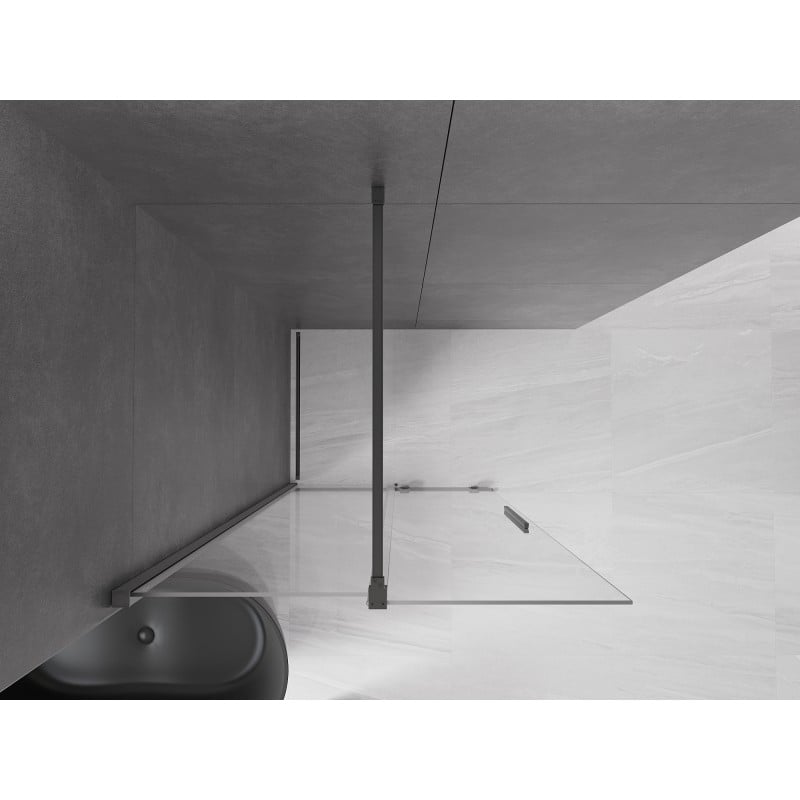 Mexen Velar ścianka prysznicowa rozsuwana Walk-in 75 x 200 cm, transparent 8 mm, gun metal - 871-075-000-03-95