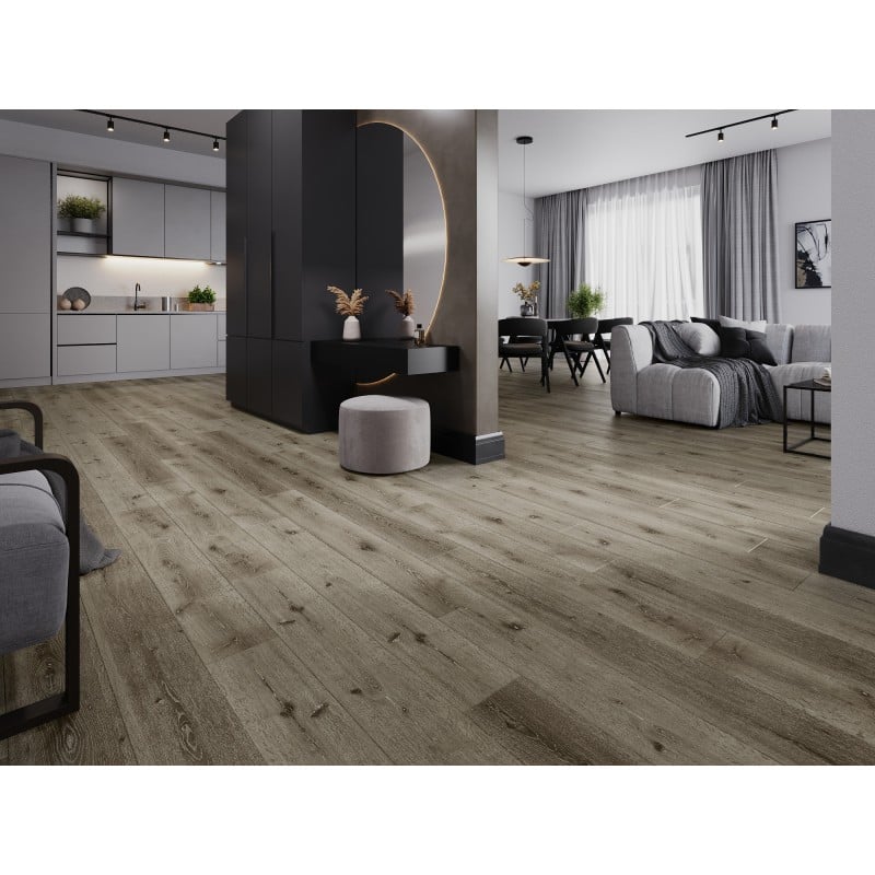 Mexen Kansas Probe von SPC Vinylpaneelen 6,5 mm, IXPE Unterlage 1,5 mm, 4 V-Fuge, Eiche - F1032-S