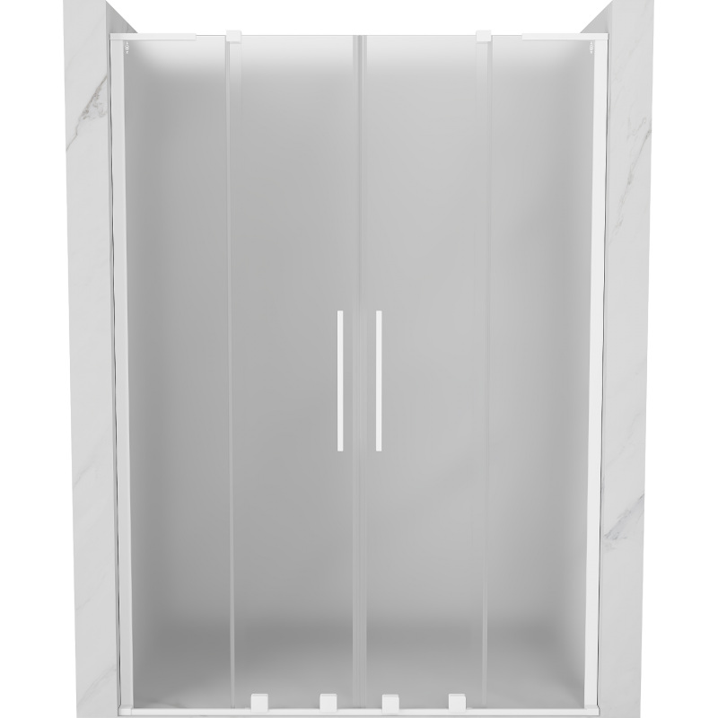 Mexen Velar L Duo drzwi prysznicowe rozsuwane 140 cm, szron, białe - 871-140-003-32-20