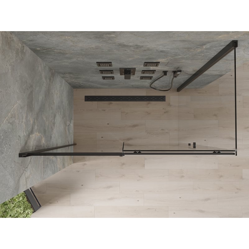 Mexen Omega sliding shower cabin 130 x 70 cm, transparent, black - 825-130-070-70-00
