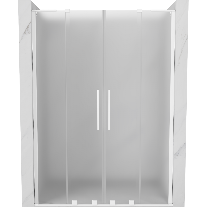 Mexen Velar L Duo Schiebeduschtür 150 cm, satiniert, weiß - 871-150-003-32-20