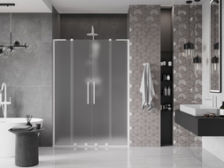 Mexen Velar L Duo Schiebetüren 160 cm, satiniert, weiß - 871-160-003-32-20