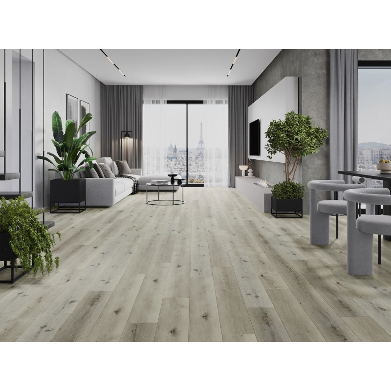 Mexen Silver Lake vzorec vinilnih plošč SPC 6,5 mm, podloga IXPE 1,5 mm, 4 V-reža, hrast - F1034-S