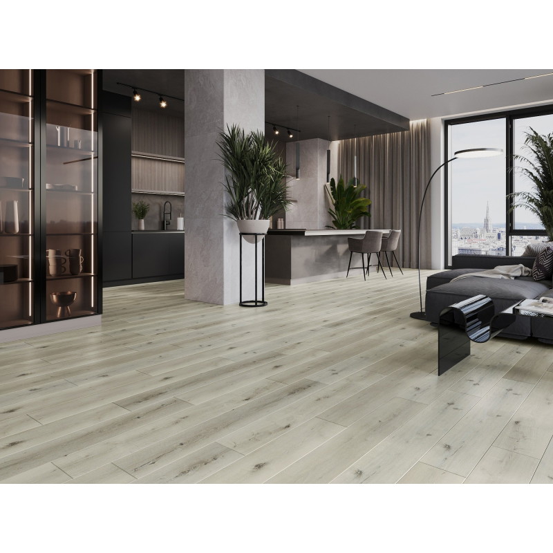 Mexen Silver Lake vzorec vinilnih plošč SPC 6,5 mm, podloga IXPE 1,5 mm, 4 V-reža, hrast - F1034-S