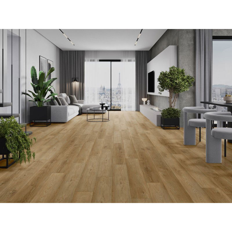 Mexen Sunset Hills muestra de paneles de vinilo 1240 x 182 mm SPC 6,5 mm, base IXPE 1,5 mm, 4 V-Fuga, Roble - F1037-S