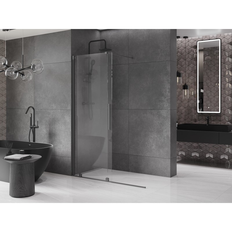 Mexen Velar ścianka prysznicowa rozsuwana Walk-in 130 x 200 cm, transparent 8 mm, gun metal - 871-130-000-03-95