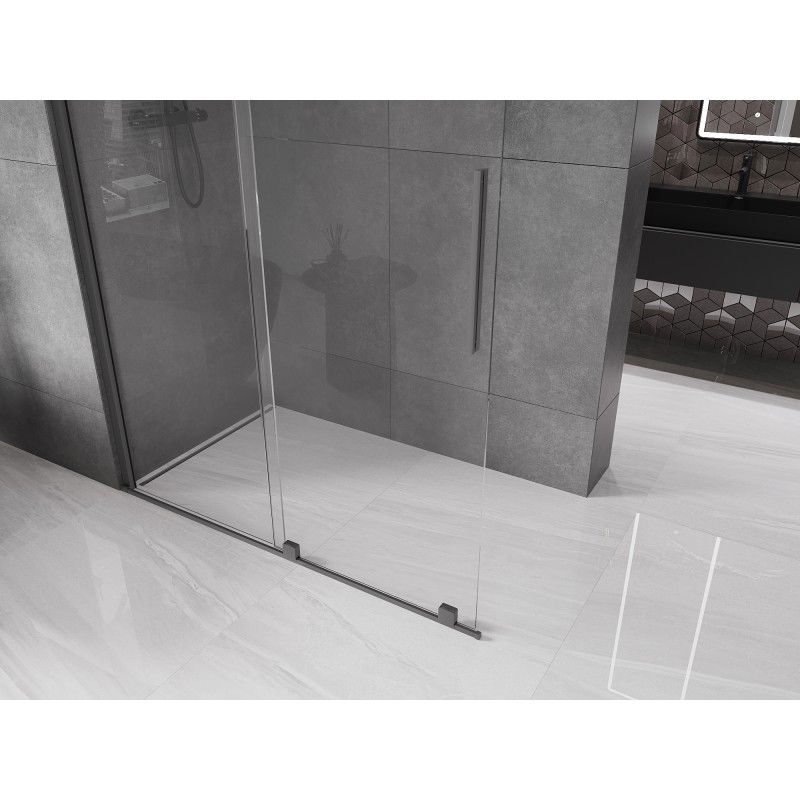 Mexen Velar paroi de douche coulissante Walk-in 160 x 200 cm, transparent 8 mm, métal canon - 871-160-000-03-95
