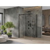 Mexen Omega liuguksega dušinurk 130 x 90 cm, läbipaistev, must - 825-130-090-70-00