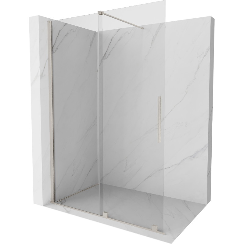 Mexen Velar liugklaasiga dušisein Walk-in 150 x 200 cm, läbipaistev 8 mm, harjatud nikkel - 871-150-000-03-97