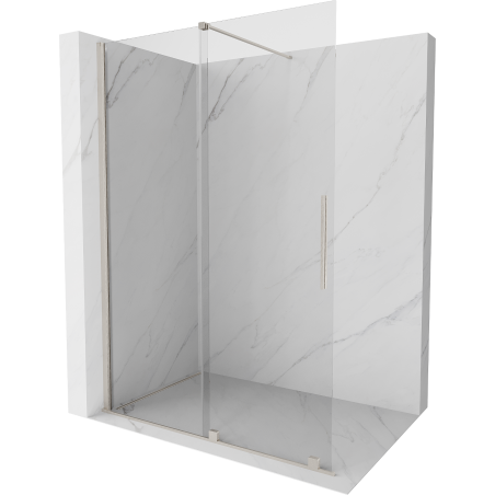 Mexen Velar begehbare Duschrückwand 150 x 200 cm, transparent 8 mm, gebürsteter Nickel - 871-150-000-03-97