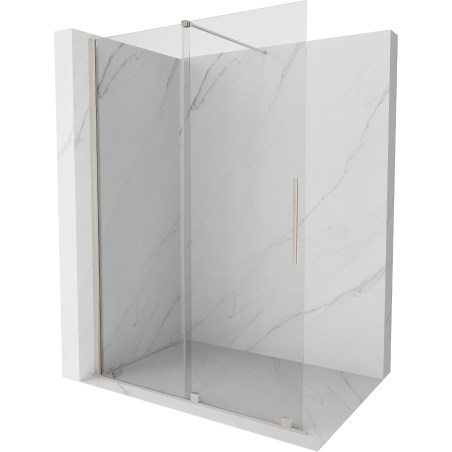 Mexen Velar mampara de ducha corredera Walk-in 160 x 200 cm, transparente 8 mm, níquel cepillado - 871-160-000-03-97
