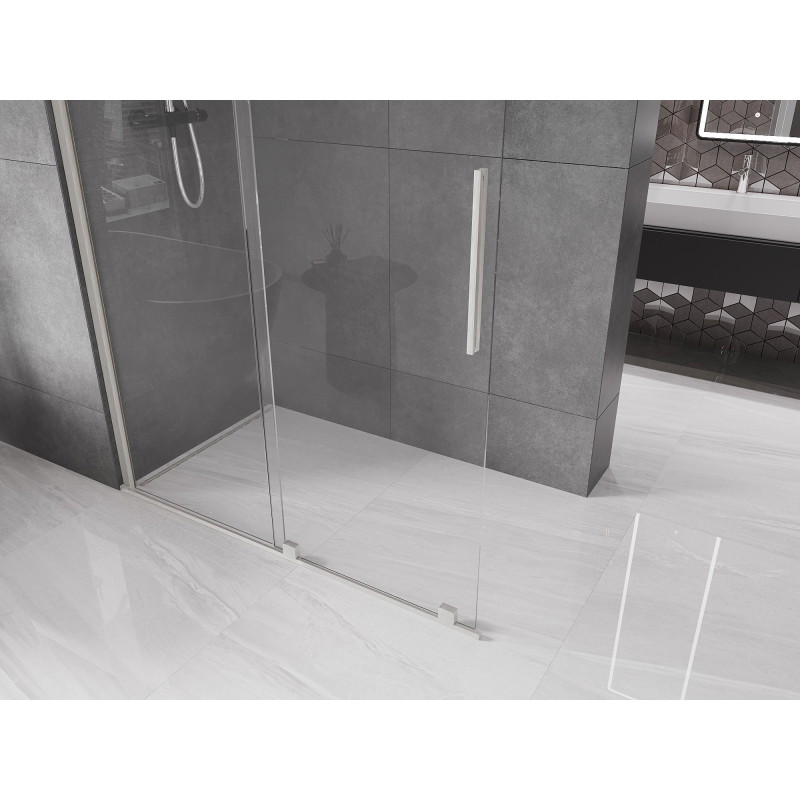 Mexen Velar liugklaasiga dušisein Walk-in 150 x 200 cm, läbipaistev 8 mm, harjatud nikkel - 871-150-000-03-97