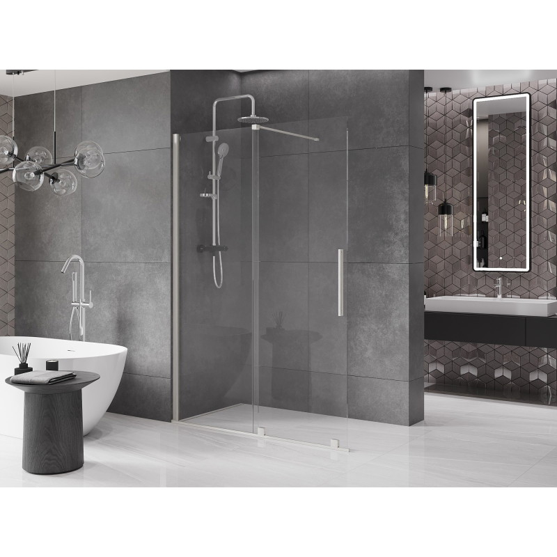 Mexen Velar liugklaasiga dušisein Walk-in 150 x 200 cm, läbipaistev 8 mm, harjatud nikkel - 871-150-000-03-97