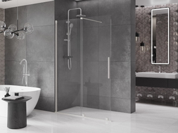 Mexen Velar Klizna tuš stijena Walk-in 150 x 200 cm, prozirna 8 mm, brušeni nikal - 871-150-000-03-97