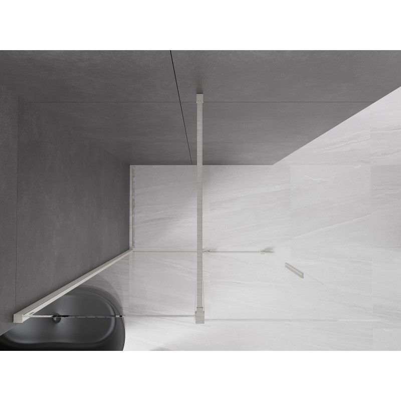Mexen Velar mampara de ducha deslizante Walk-in 150 x 200 cm, transparente 8 mm, níquel cepillado - 871-150-000-03-97