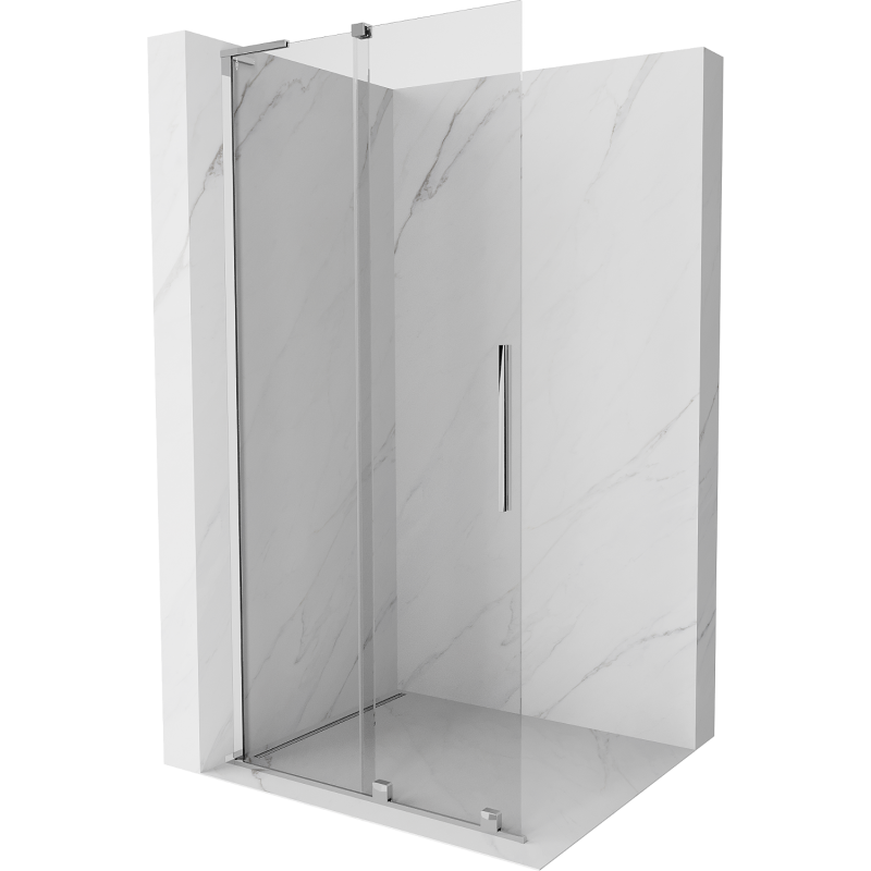 Mexen Velar L Sliding Walk-in Shower Wall 120 x 200 cm, Transparent 8 mm, Chrome - 871-120-003-03-01