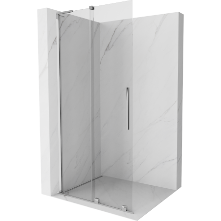 Mexen Velar L Sliding Walk-in Shower Wall 120 x 200 cm, Transparent 8 mm, Chrome - 871-120-003-03-01