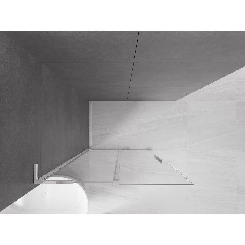 Mexen Velar L paroi de douche coulissante Walk-in 100 x 200 cm, transparent 8 mm, chrome - 871-100-003-03-01