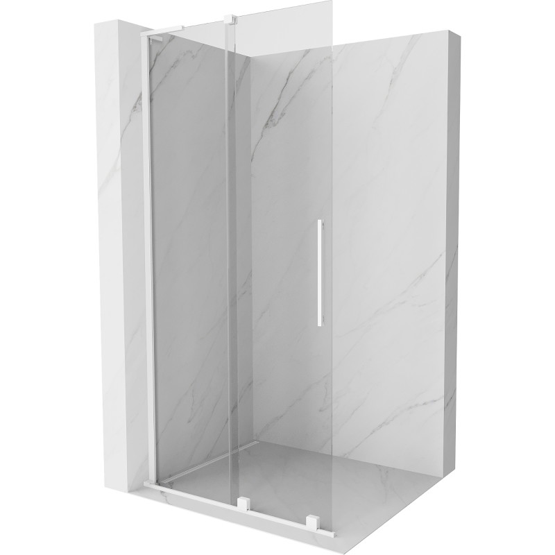 Mexen Velar L ścianka prysznicowa rozsuwana Walk-in 90 x 200 cm, transparent 8 mm, biała - 871-090-003-03-20