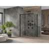 Mexen Omega liuguks dušinurk 140 x 80 cm, läbipaistev, must - 825-140-080-70-00