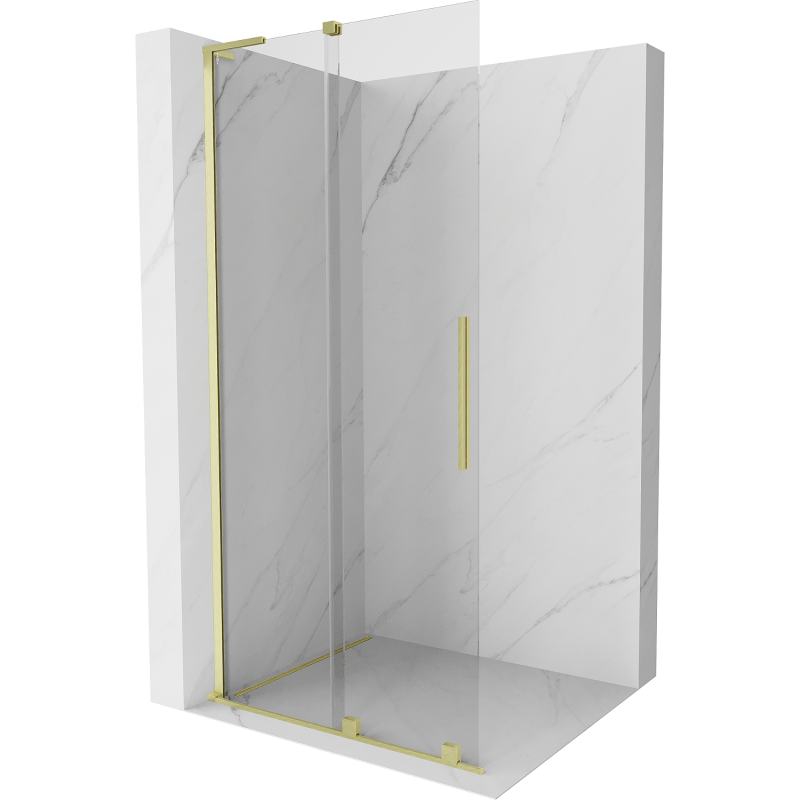 Mexen Velar L Bīdāmas dušas siena Walk-in 120 x 200 cm, caurspīdīga 8 mm, matēts zelts - 871-120-003-03-55