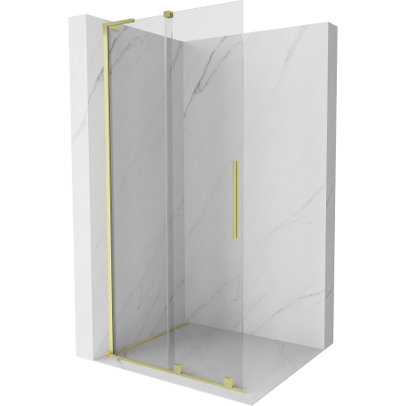 Mexen Velar L Duschwand zum Schieben Walk-in 120 x 200 cm, transparent 8 mm, gold gebürstet - 871-120-003-03-55