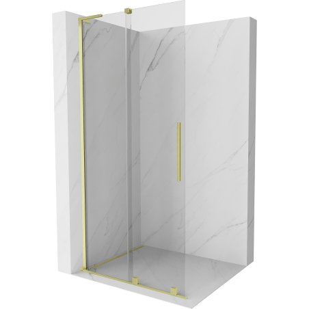 Mexen Velar L ścianka prysznicowa rozsuwana Walk-in 120 x 200 cm, transparent 8 mm, złota szczotkowana - 871-120-003-03-55
