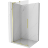 Mexen Velar L Schiebetür-Duschwand Walk-in 120 x 200 cm, transparent 8 mm, gebürstetes Gold - 871-120-003-03-55