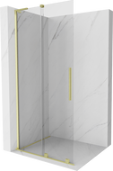 Mexen Velar L klizni zid za tuš s kliznim vratima Walk-in 120 x 200 cm, proziran 8 mm, zlatni brušeni - 871-120-003-03-55
