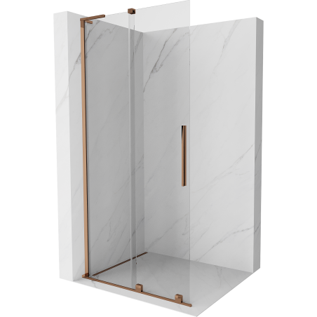 Mexen Velar L bīdāma dušas siena Walk-in 90 x 200 cm, caurspīdīga 8 mm, rozā zelts - 871-090-003-03-60
