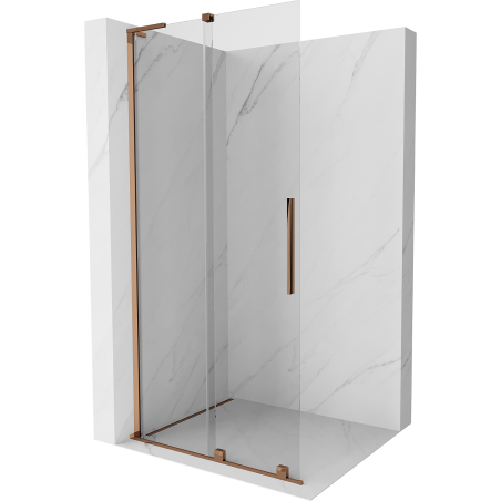 Mexen Velar L sliding shower wall Walk-in 100 x 200 cm, transparent 8 mm, rose gold - 871-100-003-03-60