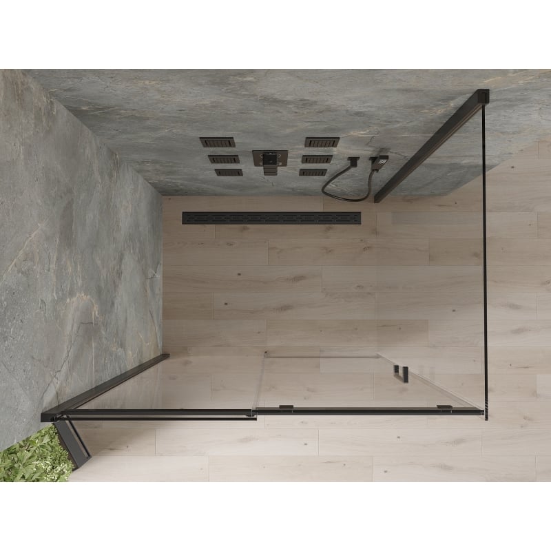 Mexen Omega liuguks dušinurk 140 x 90 cm, läbipaistev, must - 825-140-090-70-00