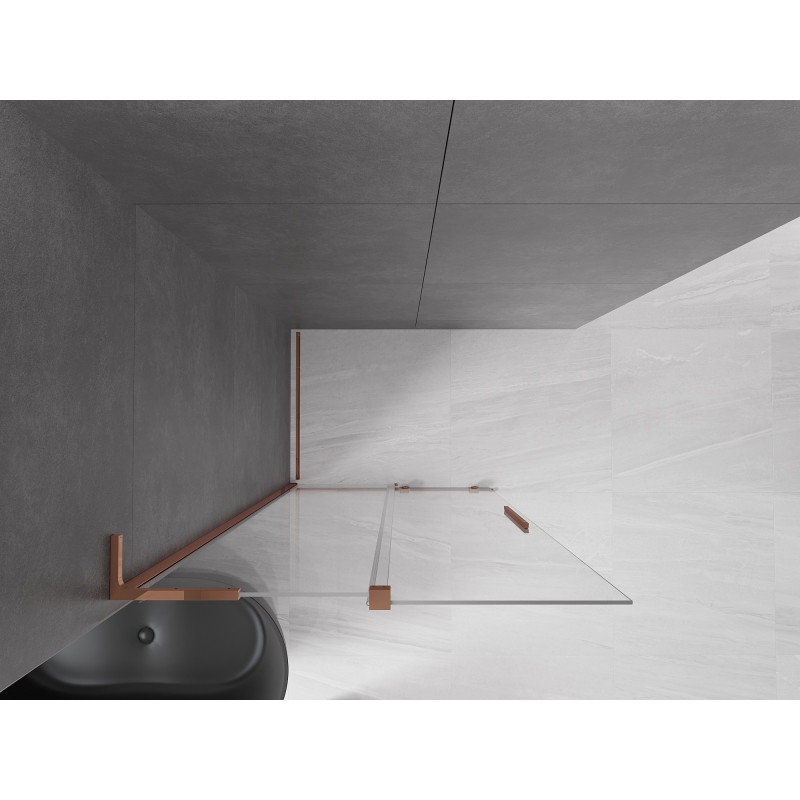Mexen Velar L klizna stijena na uvlačenje Walk-in 120 x 200 cm, prozirna 8 mm, ružičasto zlato - 871-120-003-03-60