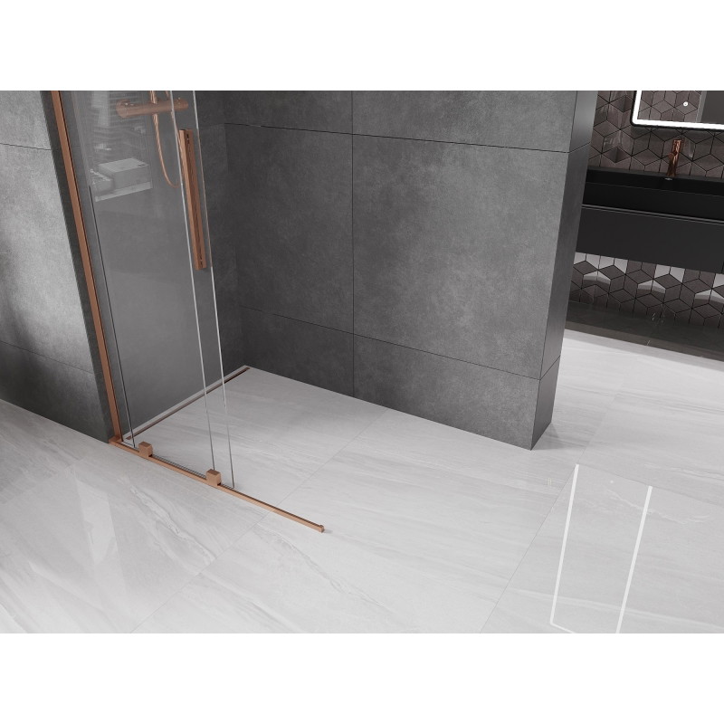 Mexen Velar L dušisein libisev Walk-in 90 x 200 cm, läbipaistev 8 mm, harjatud vask - 871-090-003-03-65