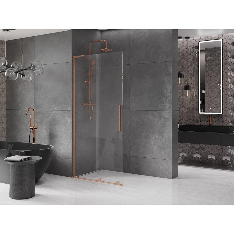 Mexen Velar L dušisein libisev Walk-in 90 x 200 cm, läbipaistev 8 mm, harjatud vask - 871-090-003-03-65